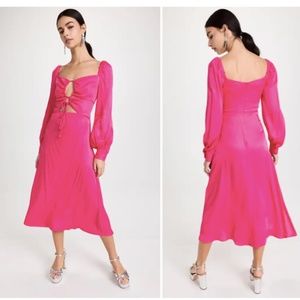 NWT FARM Rio Pink Cutout Maxi Dress | Women’s Tropical Statement Dress